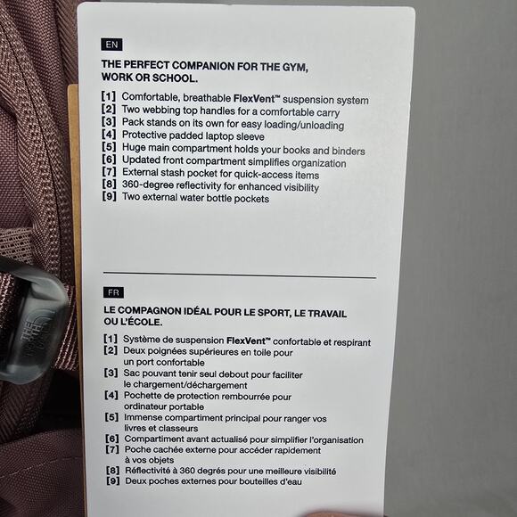 The North Face Women's Pivoter Backpack Twilight Mauve / Emberglow Orange NWT - Picture 12 of 16